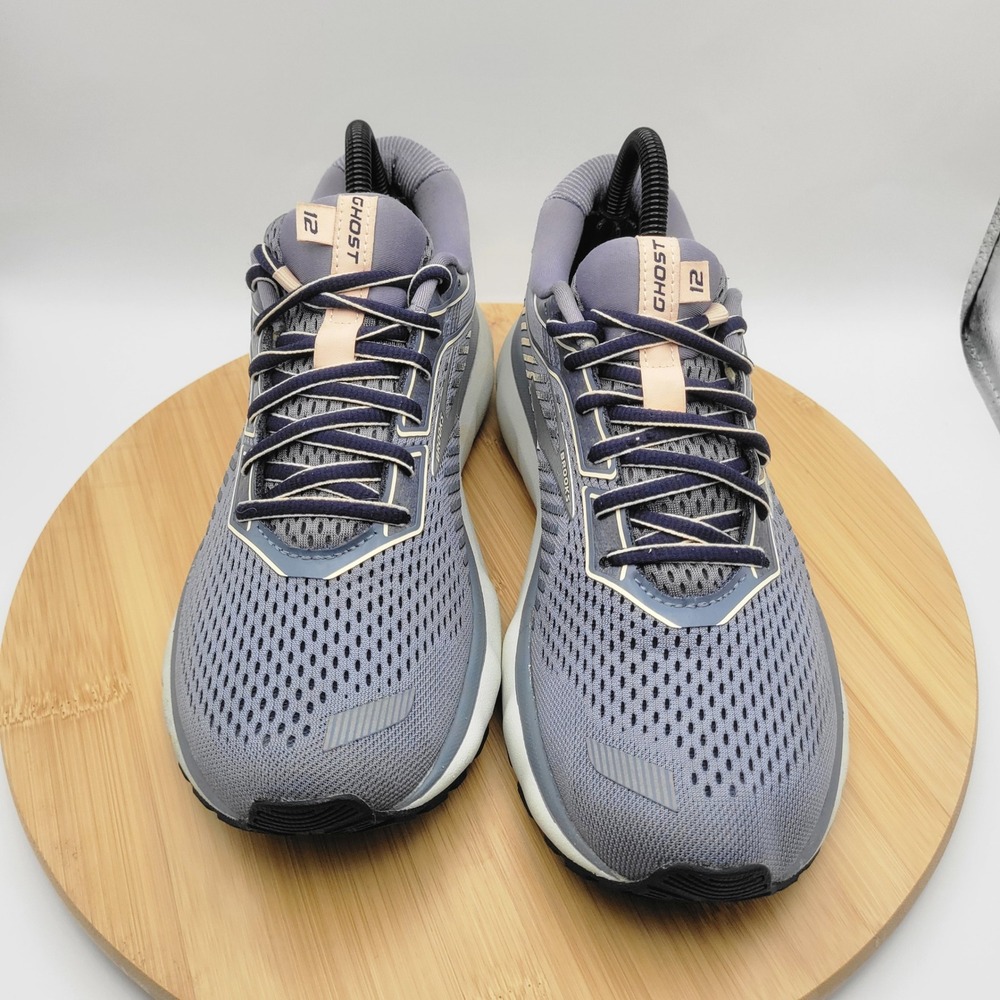 Brooks Ghost 12 Womens Running Shoes Gray Pink 1203051B086 Size 9.5 B Medium